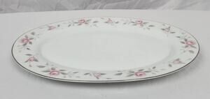Nasco Japan China Plymouth Rose Pink Roses Gray Leaves Serving Tray